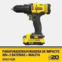 PARAFUSADEIRA / FURADEIRA DE IMPACTO 1/2´´ 13MM 20V COM 2 BATERIAS E MALETA STANLEY